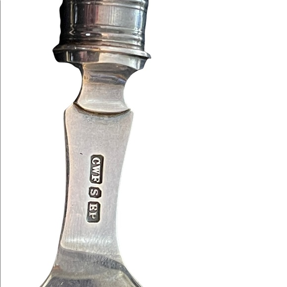 Antique Serving fork & knife Ivory Sterling England appx 1840s - Picture 11 of 12